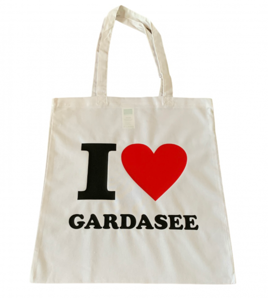 Baumwolltasche weiß "I Love Gardasee"